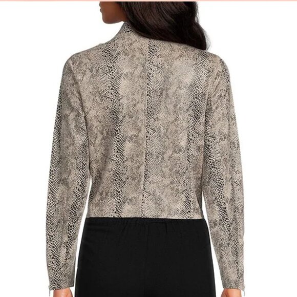 Skies Are Blue Snakeskin Drape Front Jacket – Size Large - Picture 10 of 11